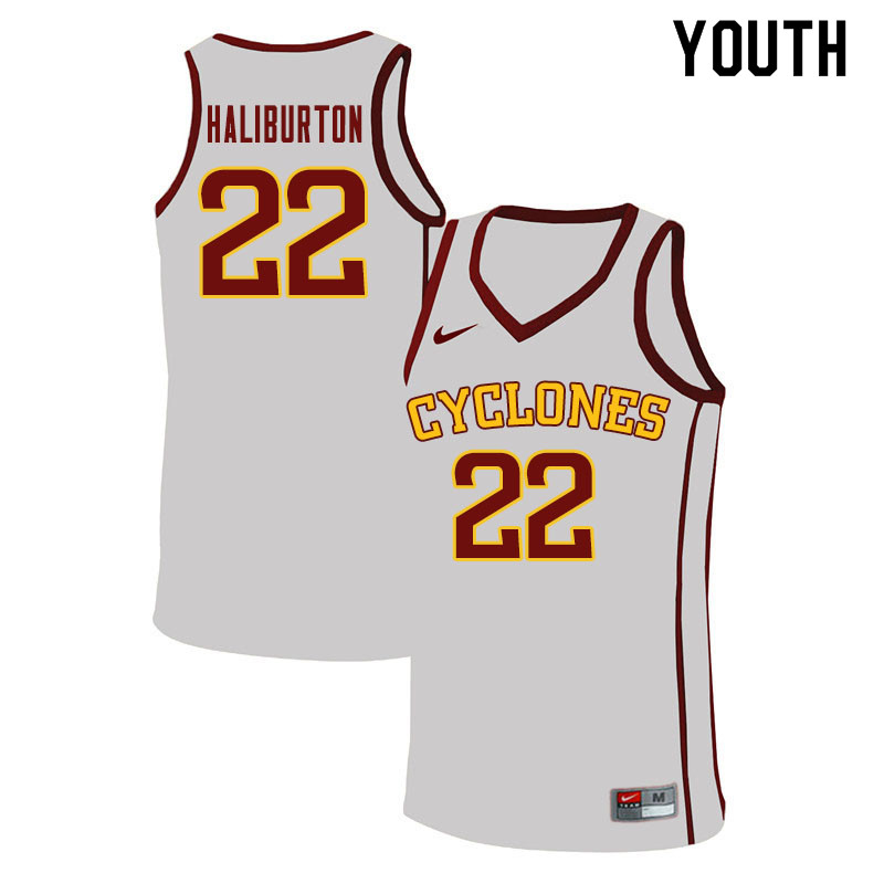 Youth #22 Tyrese Haliburton Iowa State Cyclones College Basketball Jerseys Sale-White